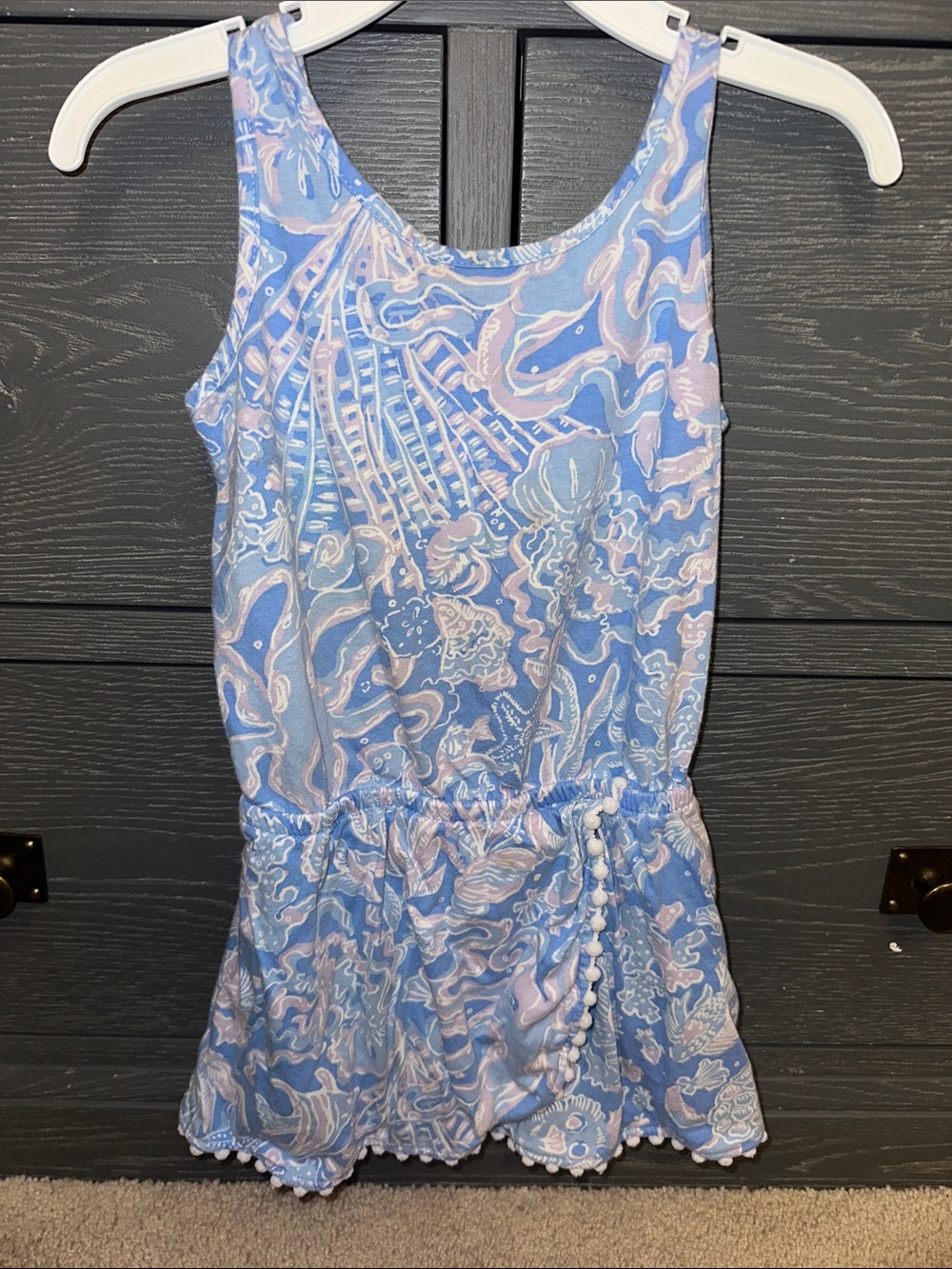 Lilly Pulitzer Blue and Light Pink Sea Life One-Piece Romper